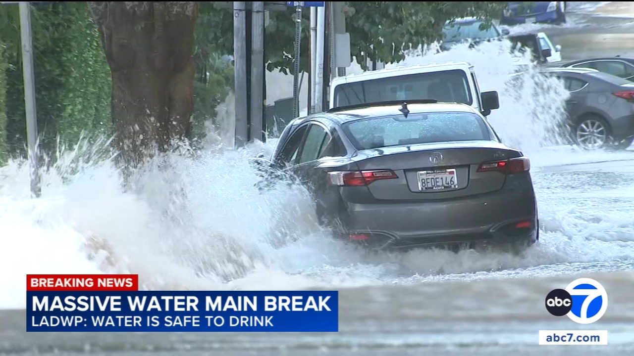 Water main break floods Los Angeles streets, creates massive sinkhole in West Hollywood