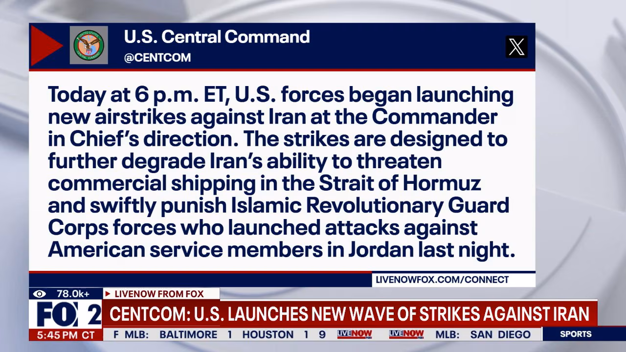 US launches strikes to ‘swiftly punish’ Iran for deadly attacks